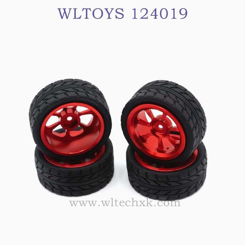 WLTOYS 124019 1/12 RC Car Upgrade Wheel Metal Hub and Tire red