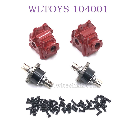 WLTOYS 124016 RC Car Upgrade parts Metal Gearbox red