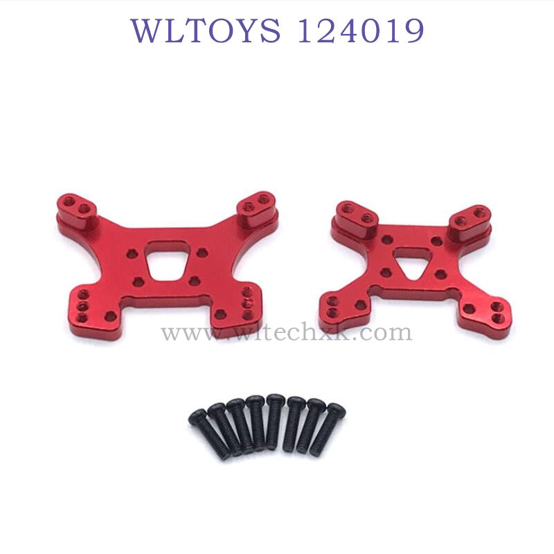 WLTOYS 124019 1/12 RC Car Upgrade Rear and Front Shock Plate red