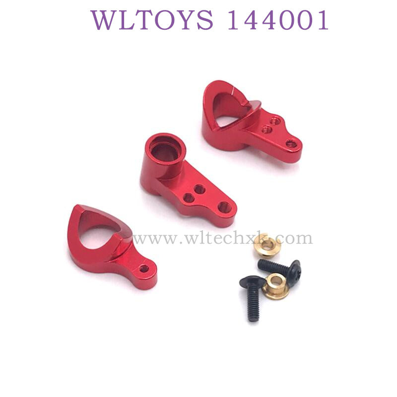 WLTOYS 144001 1/14 RC Car Upgrade parts Metal Steering kit red