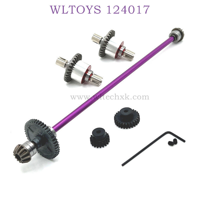 Upgrade Part of WLTOYS 124017 RC Car differential Gear and Big Gear purple