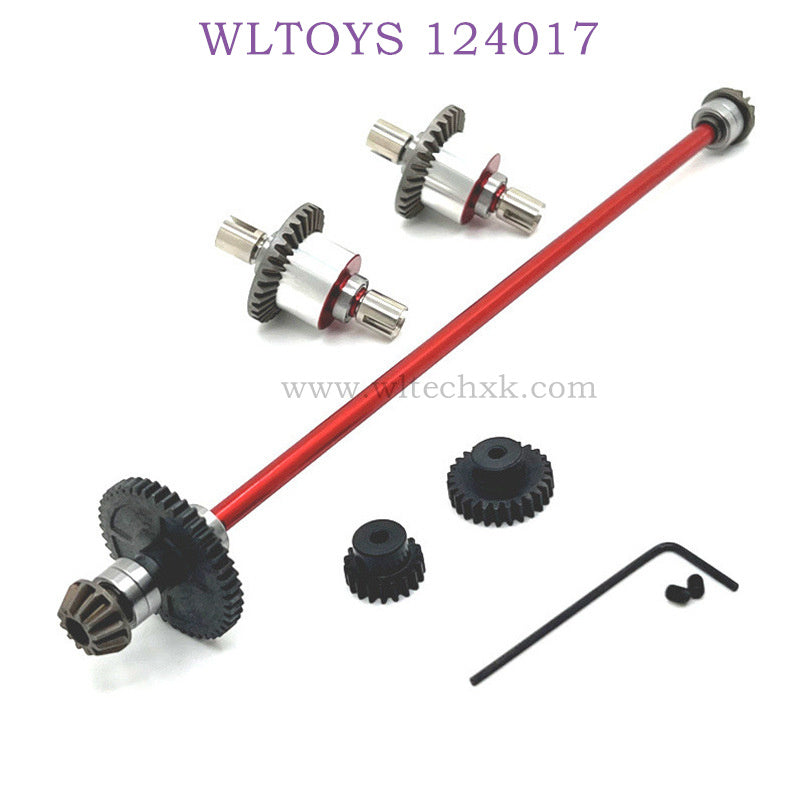 Upgrade Part of WLTOYS 124017 RC Car differential Gear and Big Gear red