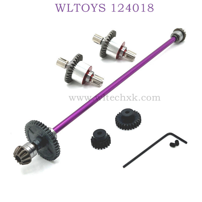 WLTOYS 124018 RC Car Upgrade Part differential Gear and Big Gear purple