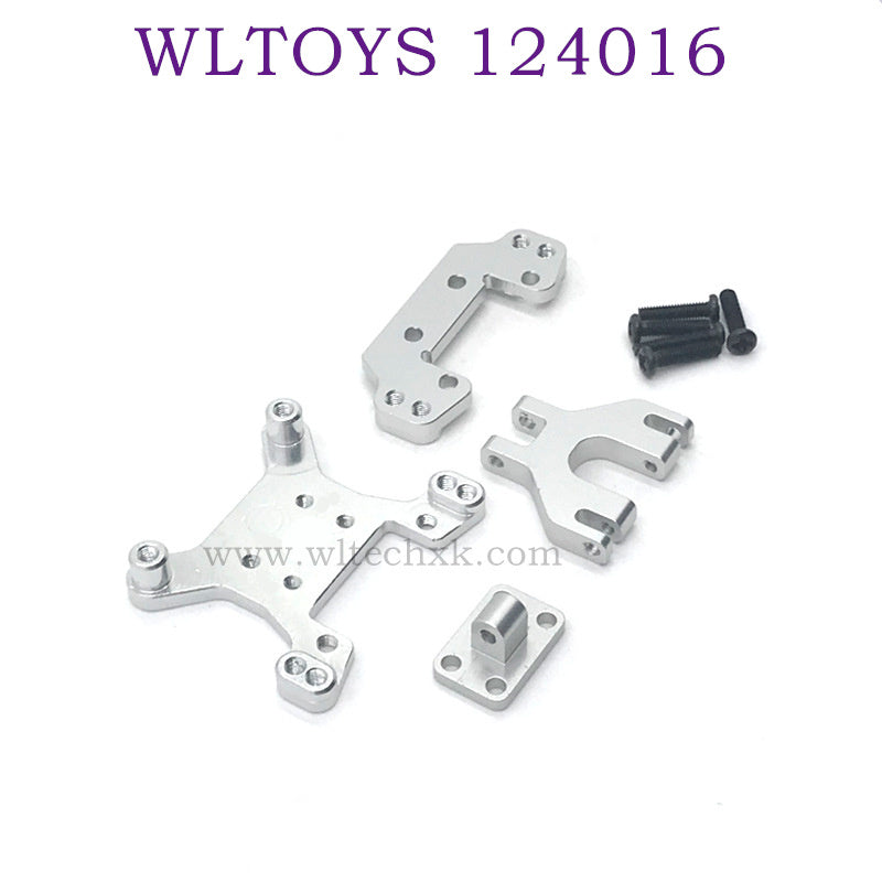 Upgrade parts of WLTOYS 124016 RC Car Front and Rear Shock Tower silver