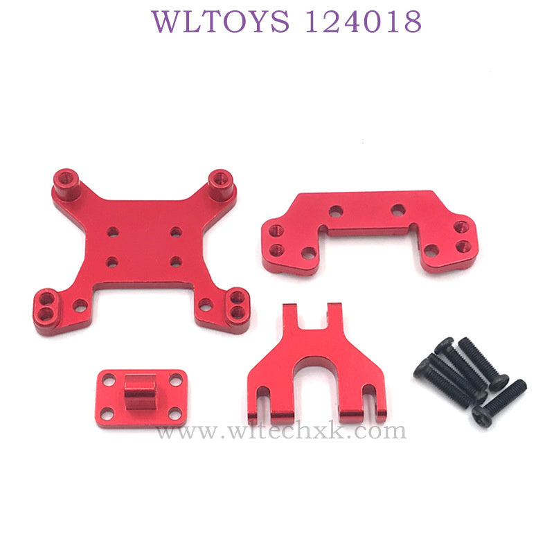 WLTOYS 124018 RC Car Upgrade Part Front and Rear Shock Tower red