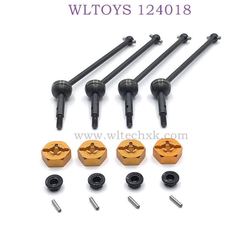 WLTOYS 124018 RC Car Upgrade Part CVD Bone Dog Shaft gold