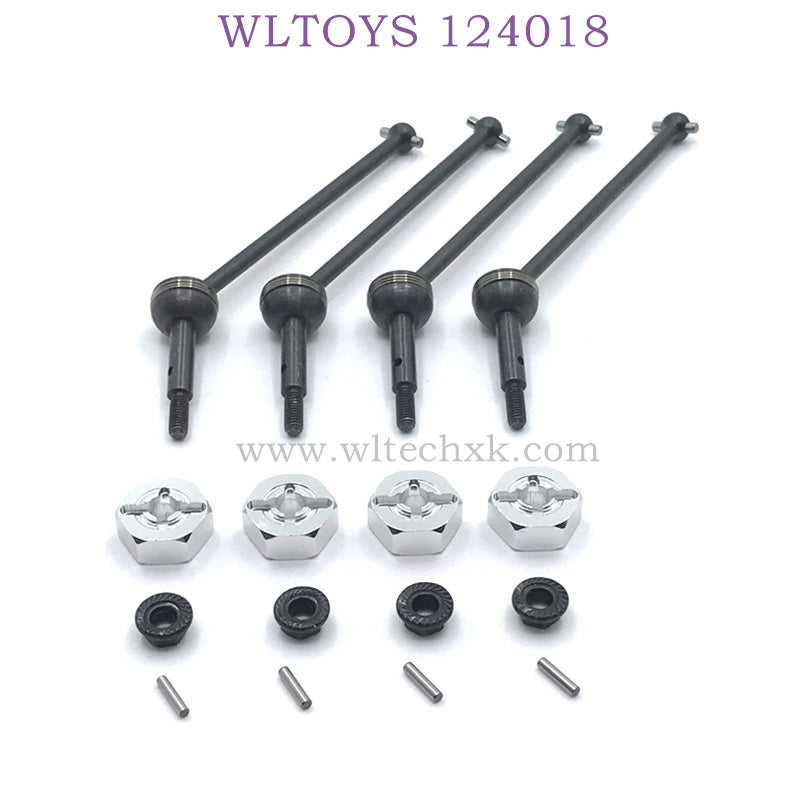 WLTOYS 124018 RC Car Upgrade Part CVD Bone Dog Shaft silver