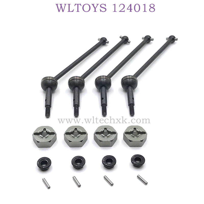 WLTOYS 124018 RC Car Upgrade Part CVD Bone Dog Shaft titanium