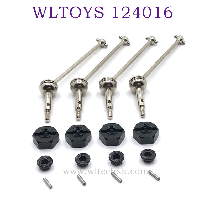 Upgrade parts of WLTOYS 124016 RC Car CVD Bone Dog Shaft silver black