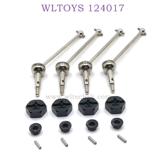 Upgrade Part of WLTOYS 124017 RC Car Front Bone Dog Shaft and Hex black