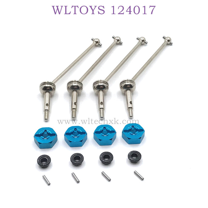 Upgrade Part of WLTOYS 124017 RC Car Front Bone Dog Shaft and Hex blue