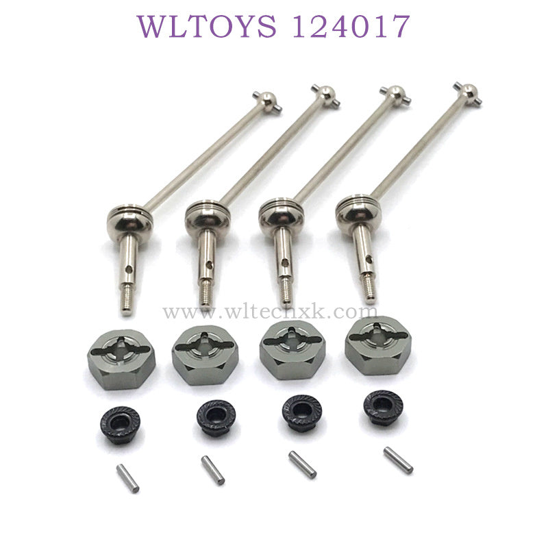 Upgrade Part of WLTOYS 124017 RC Car Front Bone Dog Shaft and Hex titanium