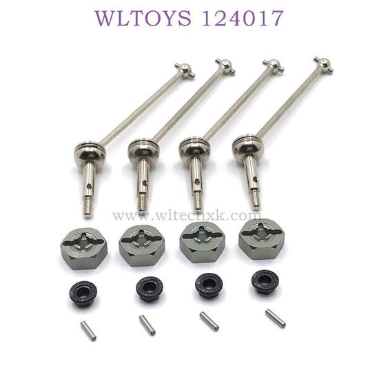 Upgrade Part of WLTOYS 124017 RC Car Front Bone Dog Shaft and Hex titanium