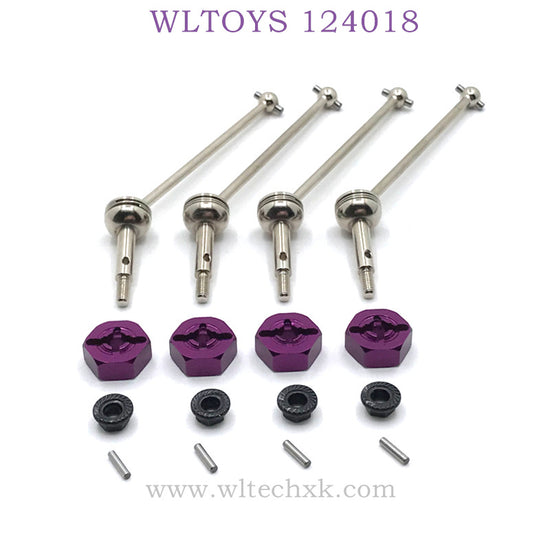 Upgrade Part of WLTOYS 124018 RC Car CVD Bone Dog Shaft purple