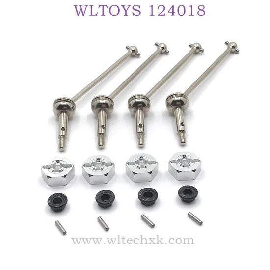 Upgrade Part of WLTOYS 124018 RC Car CVD Bone Dog Shaft silver