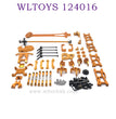 Upgrade parts of WLTOYS 124016 RC Car Metal Parts List gold