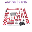 Upgrade parts of WLTOYS 124016 RC Car Metal Parts List red