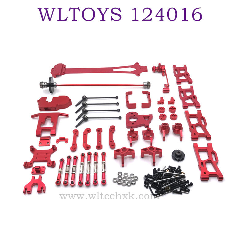 Upgrade parts of WLTOYS 124016 RC Car Metal Parts List red