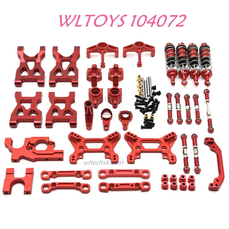 Upgrade part of WLTOYS 104072 Upgrade Parts Metal Parts kit 1/10 4WD RC Car RTR red