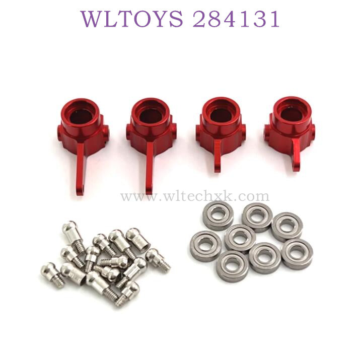 WLTOYS 284131 1/28 RC Car Upgrade Parts Front and Rear Wheel Cups red