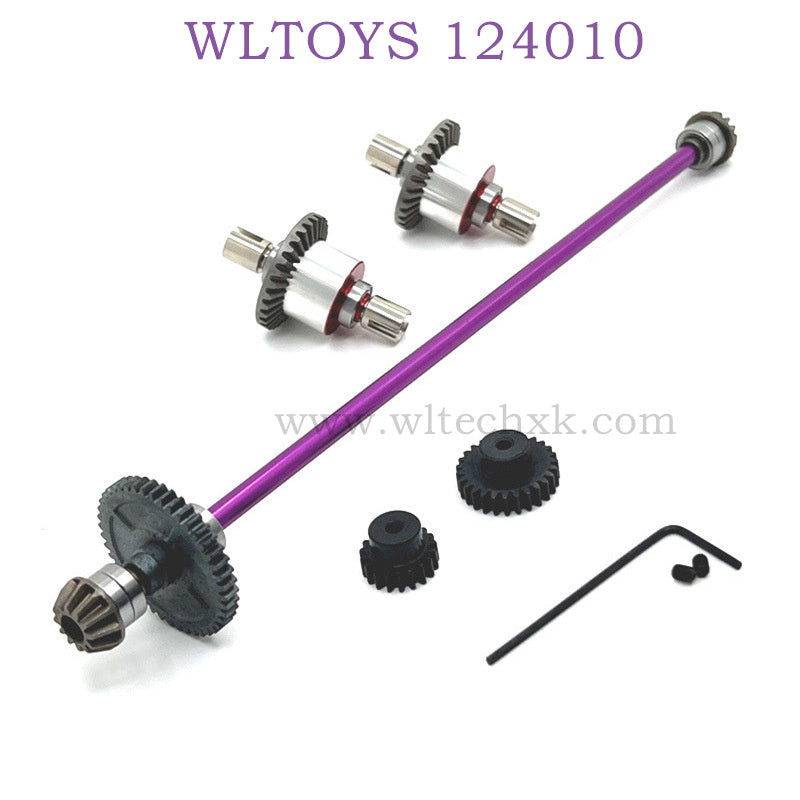 WLTOYS 124010 1/12 RC Car Upgrade part Metal Differential Gear and Central Shaft Kit purple