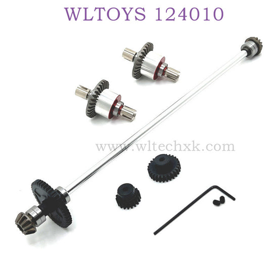 WLTOYS 124010 1/12 RC Car Upgrade part Metal Differential Gear and Central Shaft Kit silver