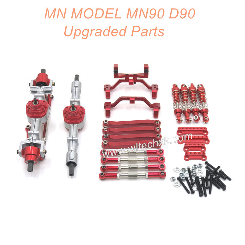 6-MNMODEL-MN90-D90-rc-car-Upgrade-Parts-Metal-Parts-kit-Red-and-Silver-1