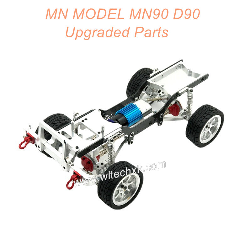 7A-MNMODEL-MN90-D90-CAR-Upgrade-Parts-Metal-Car-Body-Kit-with-Wheel-Silver