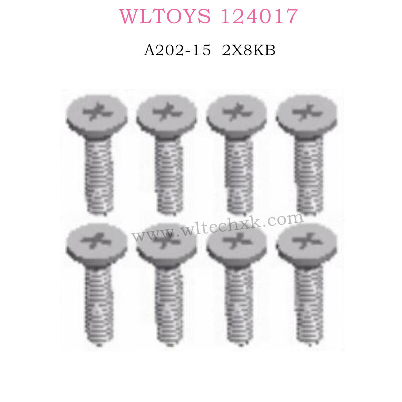 WLTOYS 124017 RC Car Parts A202-15 Cross flat head screw 2X8KB