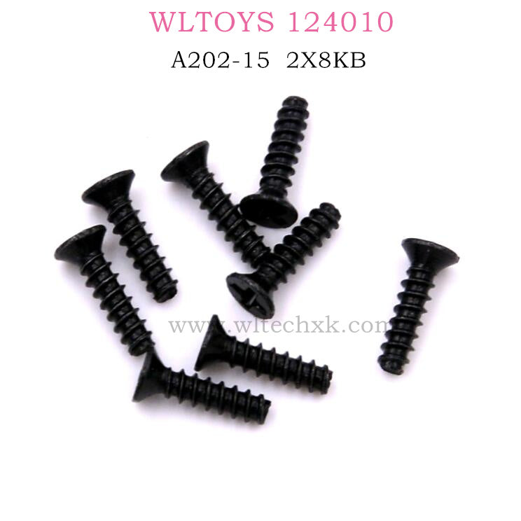 Original WLTOYS 124010 RC Car part A202-15 Cross flat head screw 2X8KB