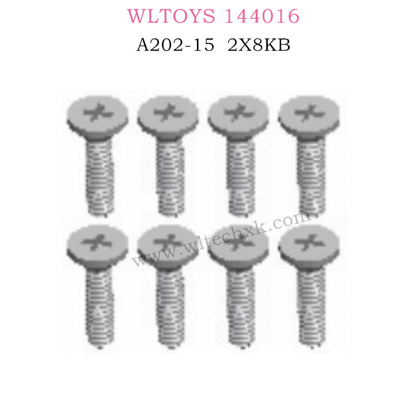 WLTOYS 144016 RC Car Part A202-15 Cross flat head screw 2X8KB