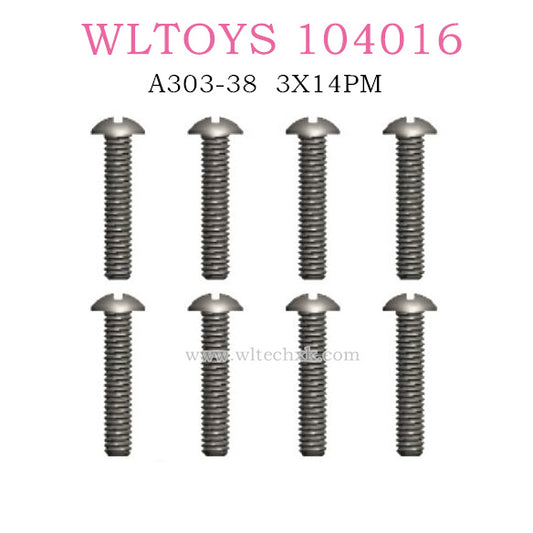 WLTOYS 104016 RC Car Original A303-38 3X14PM D5.5 Phillips head screw