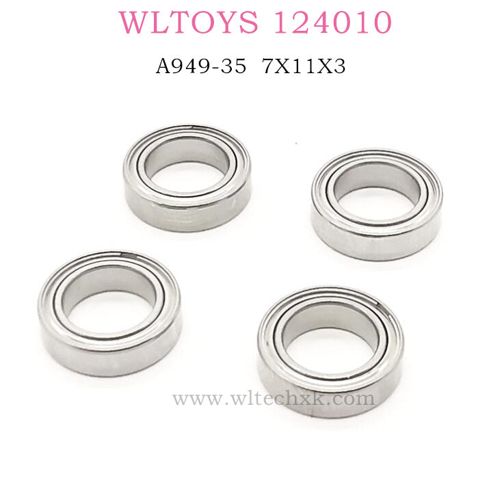 Original WLTOYS 124010 RC Car part A949-35 Roll Bearing 7X11X3