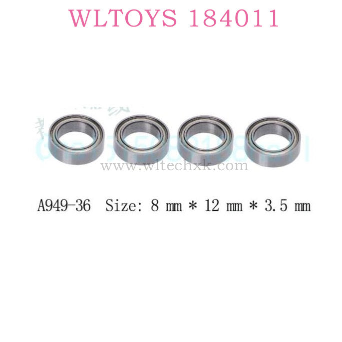 WLTOYS 184011 Parts A949-36 8X12X3.5 Ball Bearing Original parts