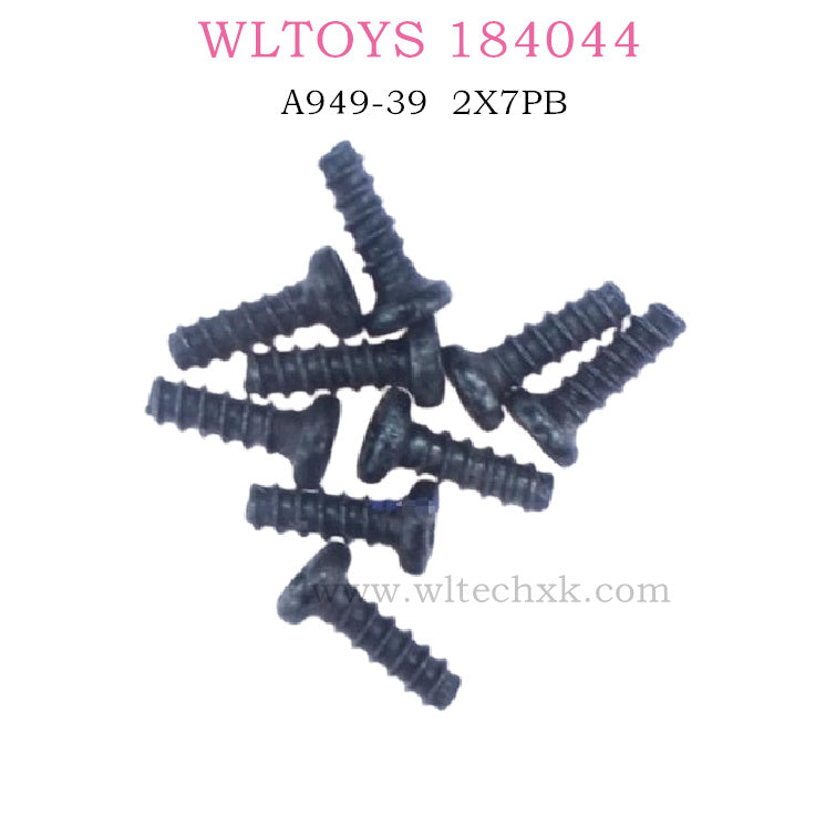 WL-Tech XK 184011 RC Racing Car Parts A949-39 &nbsp; 2X7PB Cross Round Head Self Tapping Screw