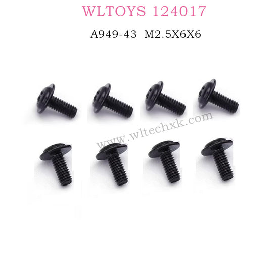 WLTOYS 124017 RC Car Parts A949-43 Round head with screw M2.5X6X6