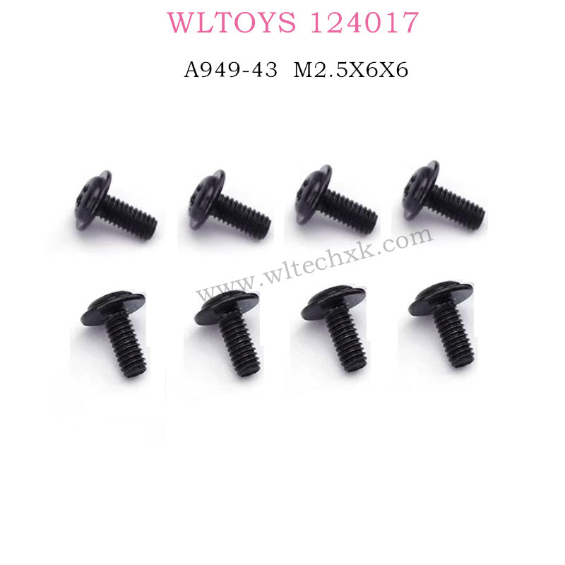 WLTOYS 124017 RC Car Parts A949-43 Round head with screw M2.5X6X6