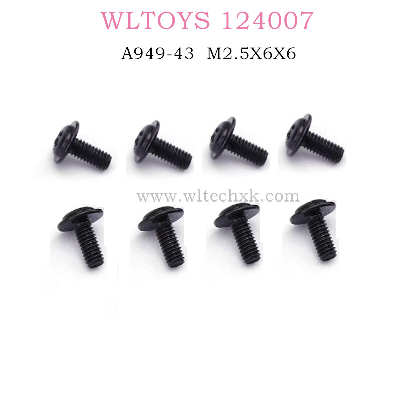 WLTOYS 124007 RC Car Original parts A949-43 Round head with screw M2.5X6X6