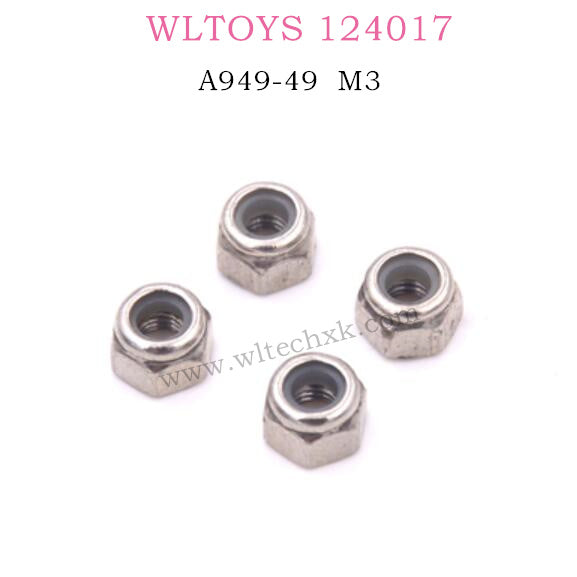 WLTOYS 124017 RC Car Parts A949-49 M3 Lock Nuts