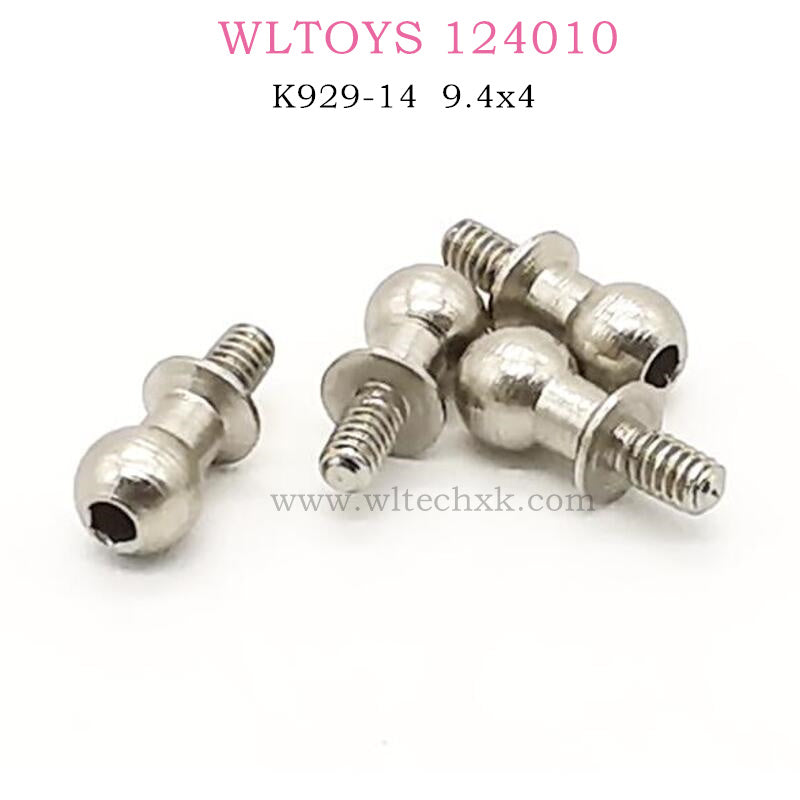 Original WLTOYS 124010 RC Car part K929-14 Ball head screw 9.4x4