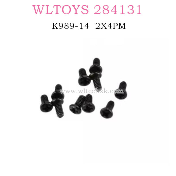 WLTOYS 284131 1/28 RC Car Original parts K989-14 Screw set 2x4PM