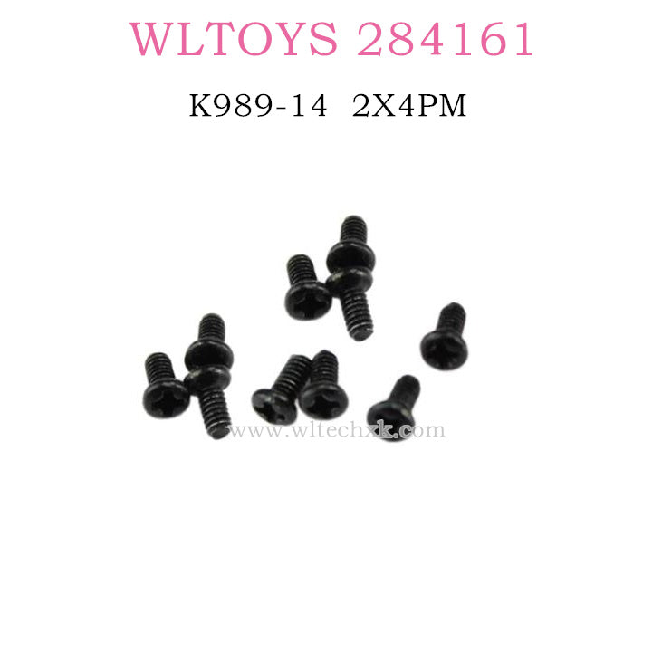 WLTOYS 284161 1/28 RC Car Original parts K989-14 Screw set 2x4PM