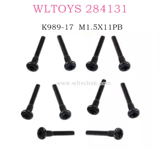 WLTOYS 284131 1/28 RC Car Original parts K989-17 M1.5X11PB Half thread Screw