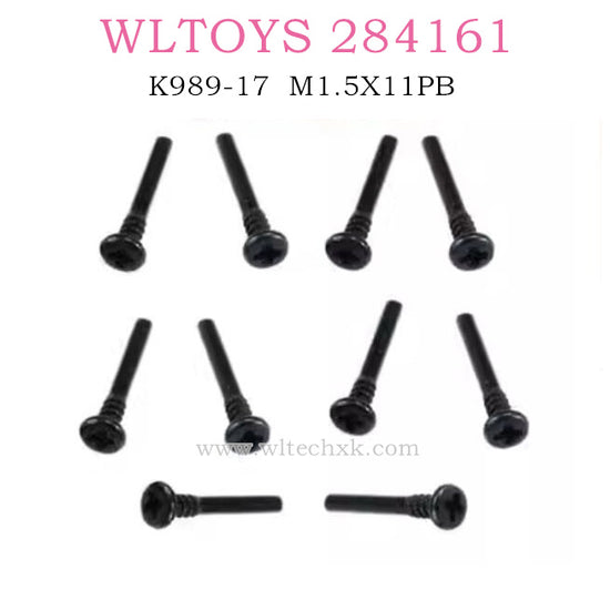 WLTOYS 284161 1/28 RC Car Original parts K989-17 M1.5X11PB Half thread Screw