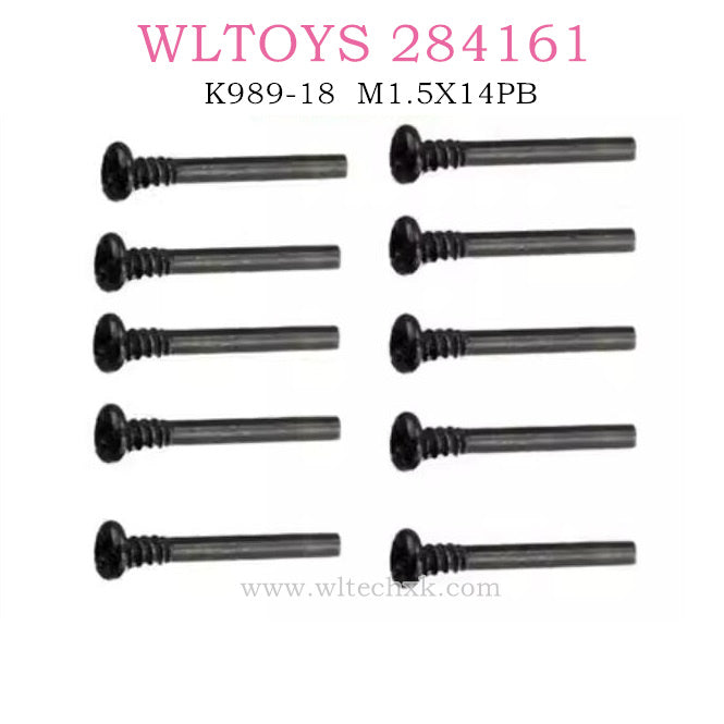 WLTOYS 284161 1/28 RC Car Original parts K989-18 M1.5X14PB Half thread Screw