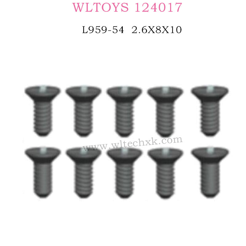 WLTOYS 124017 RC Car Parts L959-54 Countersunk head tapping screw 2.6X8X10