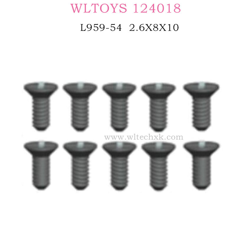 WLTOYS 124018 RC Car Original parts L959-54 Countersunk head tapping screw 2.6X8X10