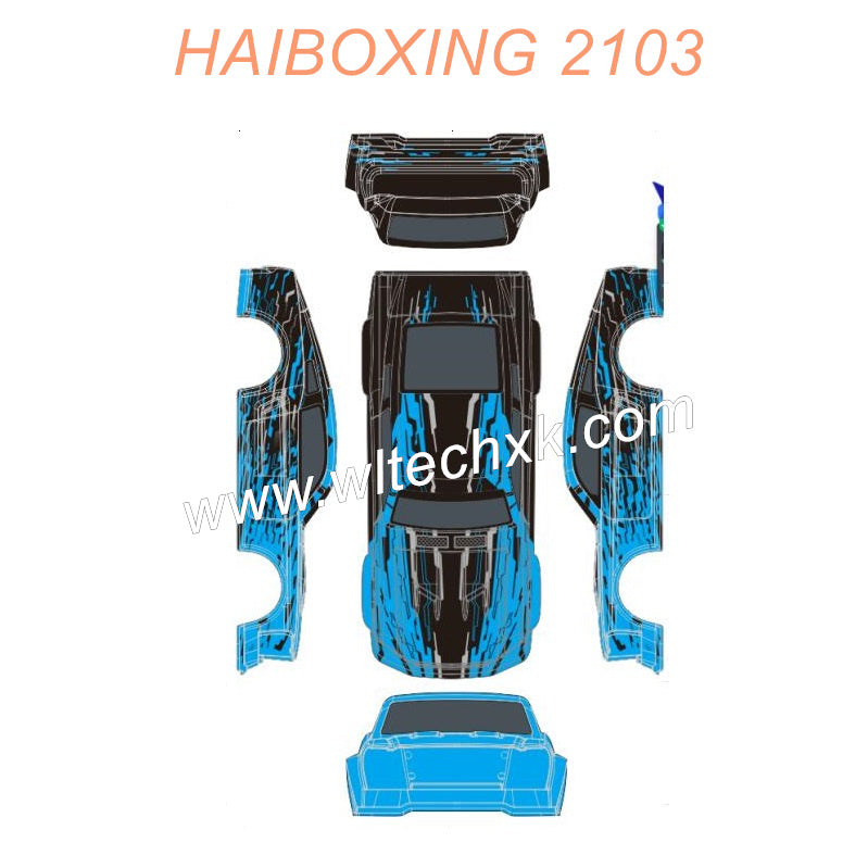 M23001-HAIBOXING 2103 Parts Car Body (Blue)+Body Decal