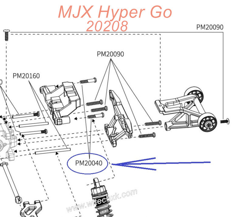 PM20040 MJX Hyper Go 20208 Original Parts Screws 3.2X9MM