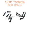 HAIBOXING HBX 16890A 16890 RC CAR Parts 2X8mm Pan Head Self Tapping Screws S007